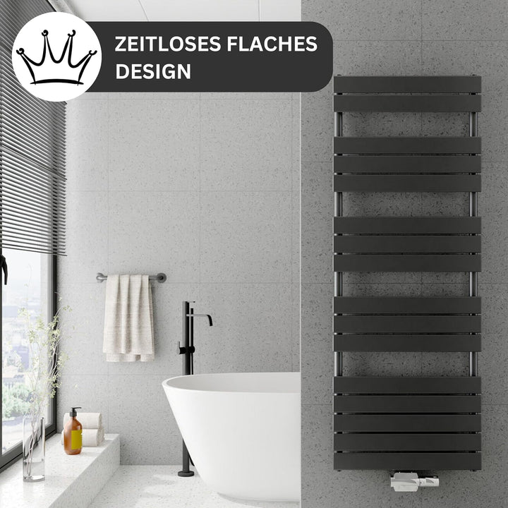 MC Heat ® Premium Badheizkörper 400x1600 mm - Handtuchwärmer in Anthrazit - Paneelheizkörper für Mit