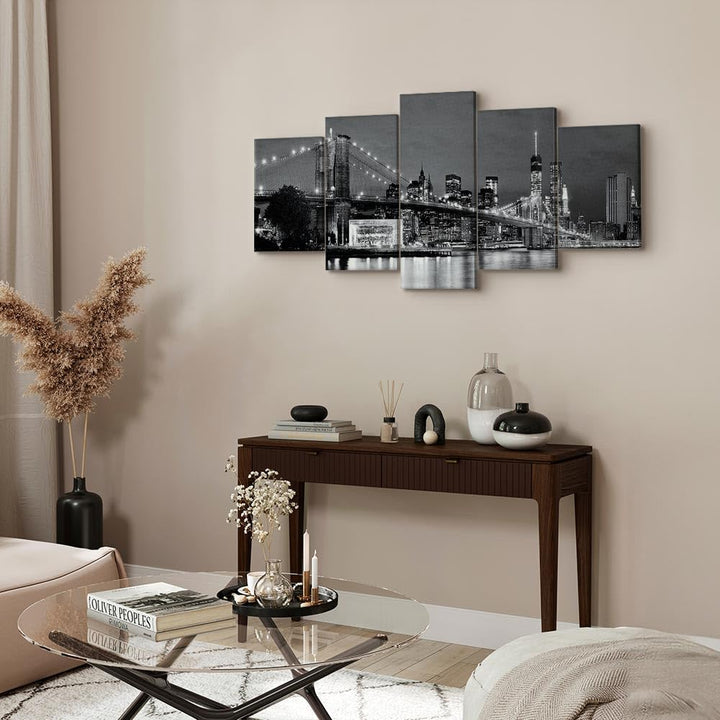 murando - Wandbilder XXL New York 100x50cm 5 tlg - Wand Deko Leinwand Bilder Gross Wanddeko Wohnzimm