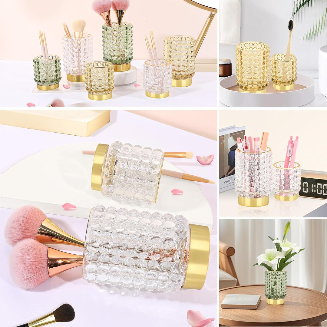 DASITON Make up Kosmetik Organizer, Make up Pinsel Organizer aus Glas, Pinselhalter Kosmetik Schmink