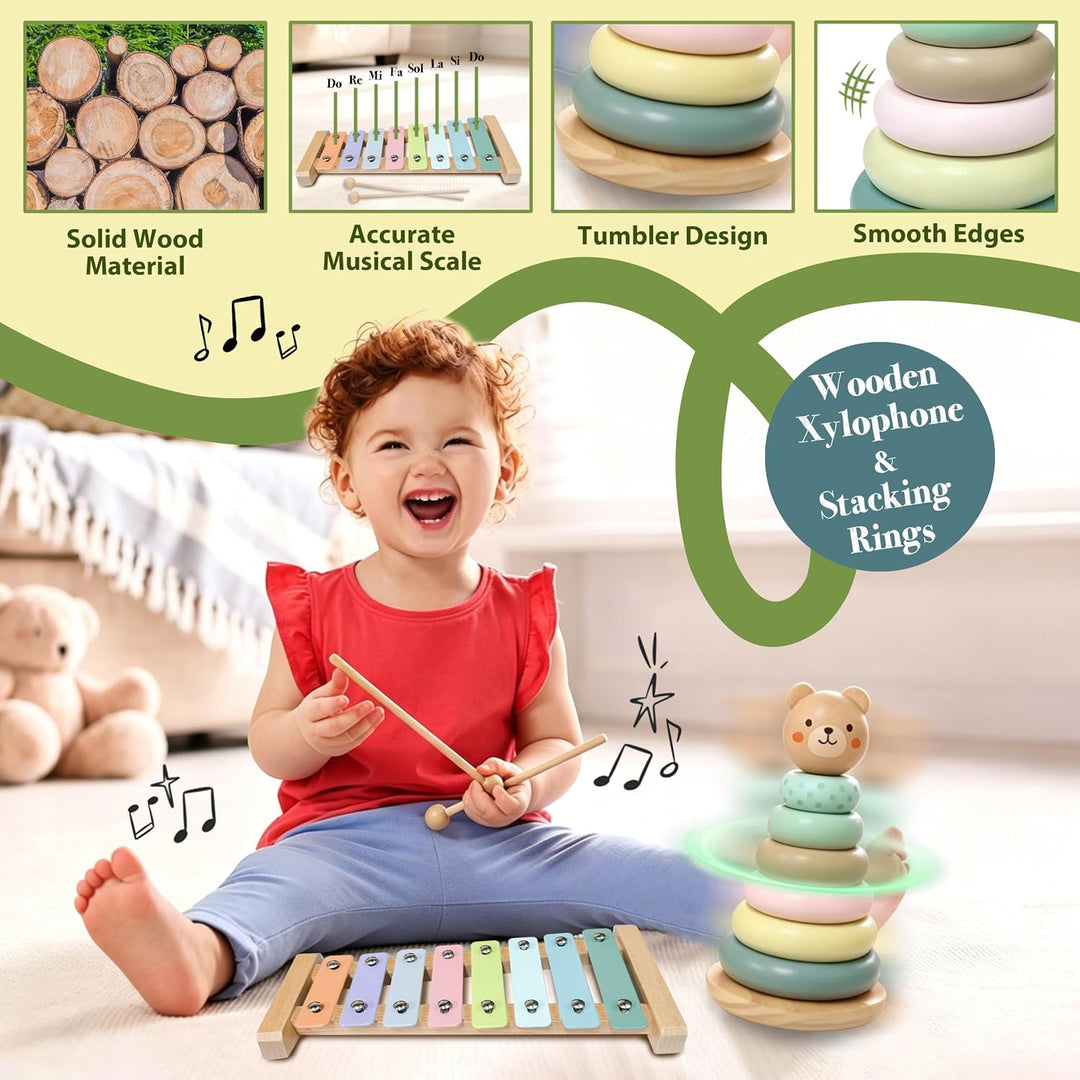 Baby Spielzeug 6 Monate, 6 in 1 Montessori Spielzeug Baby ab 6 9 12 Monate | mit Tissue Box Spielzeu