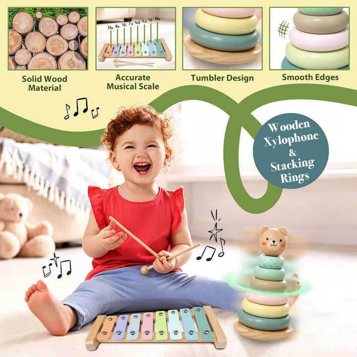 Baby Spielzeug 6 Monate, 6 in 1 Montessori Spielzeug Baby ab 6 9 12 Monate | mit Tissue Box Spielzeu