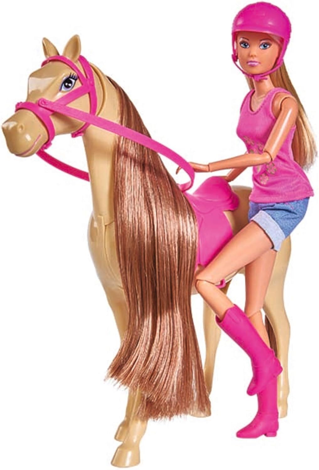 Simba 105733052 - Steffi Love Lovely Horse, Steffi als Reiterin, Pferd mit Magnetfunktion beim Fütte