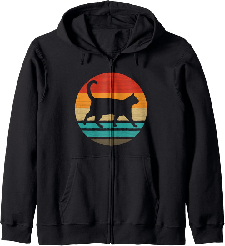 Katze Retro Style Vintage Kapuzenjacke