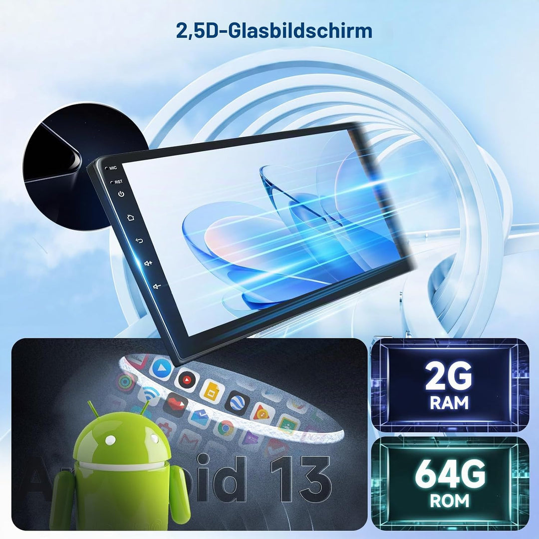 Podofo 2G+64G Autoradio für Skoda Octavia 2004-2014, 10.1 Zoll Touchscreen Android 13.0 Radio mit Ka