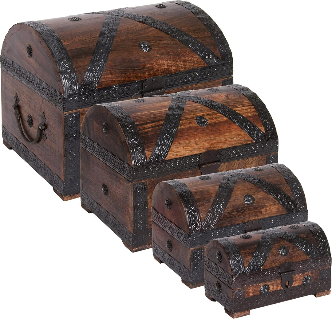 Bartl 110314 Piraten-Schatztruhen 4er Set XXXXX-Large Dunkelbraun, XXXXX-Large Dunkelbraun