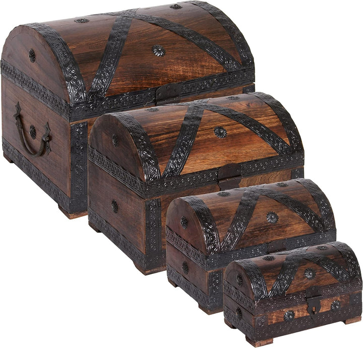 Bartl 110314 Piraten-Schatztruhen 4er Set XXXXX-Large Dunkelbraun, XXXXX-Large Dunkelbraun