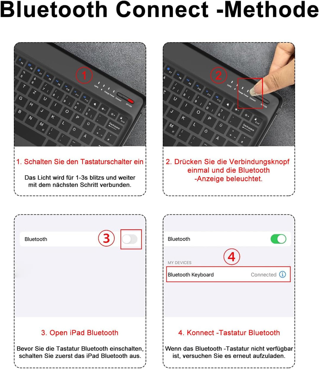 FOGARI Tastatur Hülle für iPad Pro 12.9 1./2. Generation (2015/2017) - Deutsches QWERTZ Layout, Magn