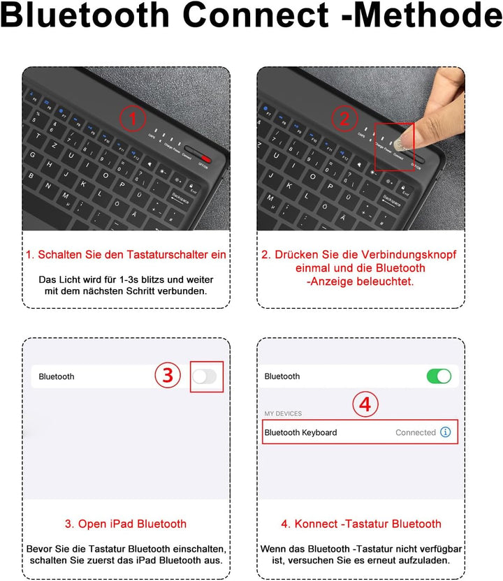 FOGARI Tastatur Hülle für iPad Pro 12.9 1./2. Generation (2015/2017) - Deutsches QWERTZ Layout, Magn