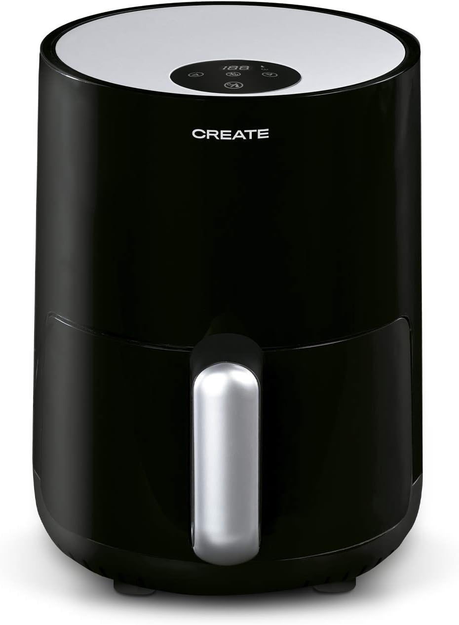 CREATE/FRYER AIR/Heissluftfritteuse 1.5L Schwarz/Antihaft-Korb, automatische Abschaltung, BPA-frei,