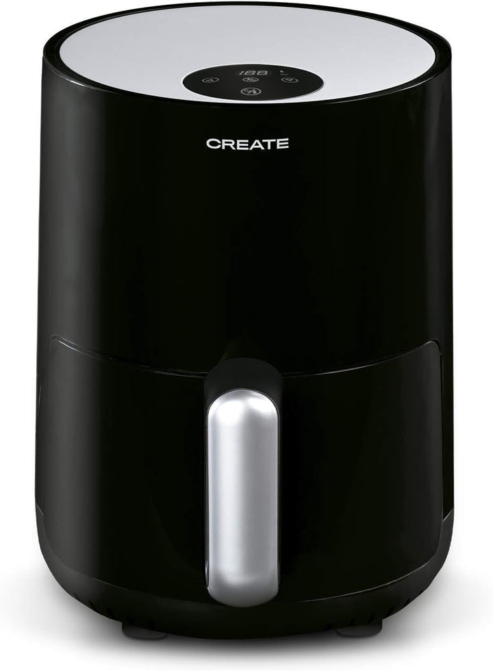 CREATE/FRYER AIR/Heissluftfritteuse 1.5L Schwarz/Antihaft-Korb, automatische Abschaltung, BPA-frei,