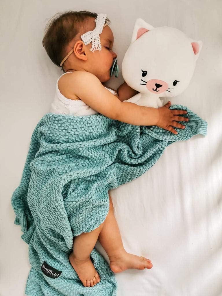 Bellochi Babydecke für Mädchen und Junge - 100% Bambus - Kuscheldecke Kinder Erstlingsdecke Strickde
