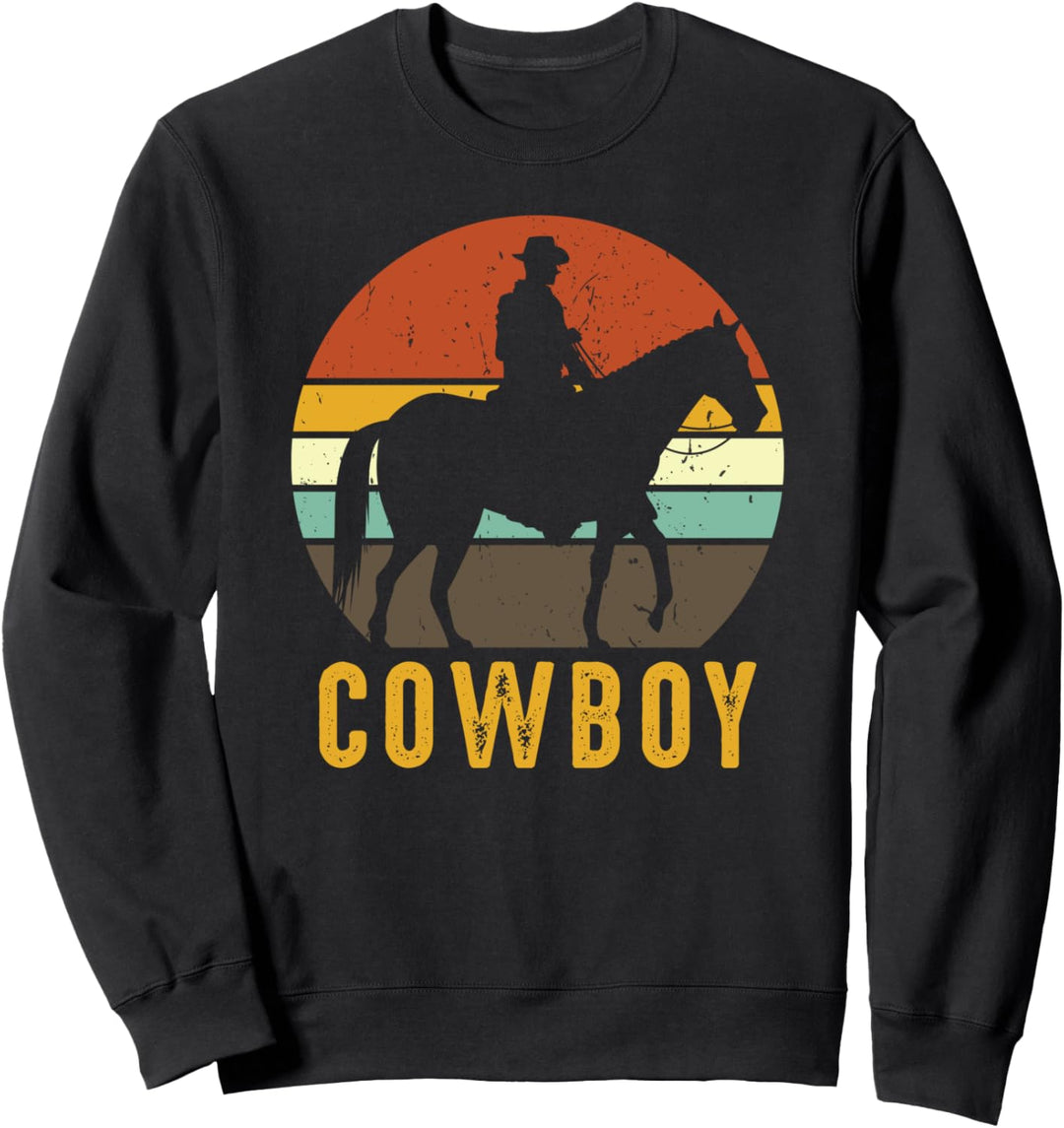 Country Retro Cowboy Western Pferd Reiterin Sweatshirt