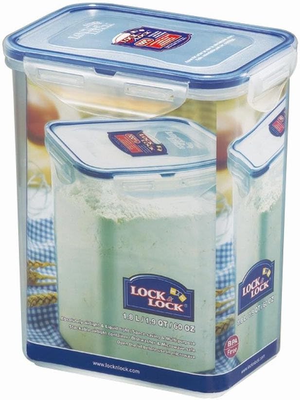 Lock & Lock Frischhaltedose, Vorratsbox, Vorratsdose, 1,8 Liter rechteckig, hoch, 12 Stück, 151 x 10