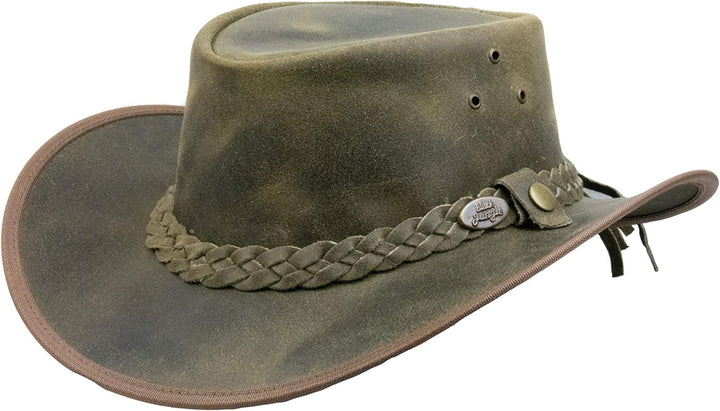 Black Jungle Bulat Lederhut, Westernhut, Australienhut, Cowboyhut S Khaki, S Khaki