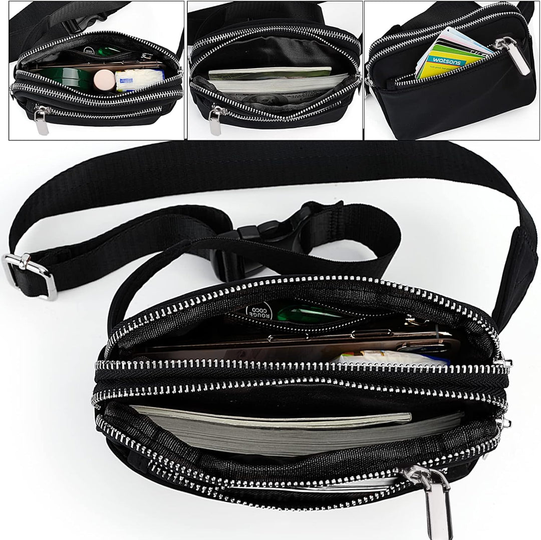 Geldbörse Damen Brieftasche UTO PU Leder Multifunktions Zip um Clutch für Handy 0759b Schwarz mit Ne