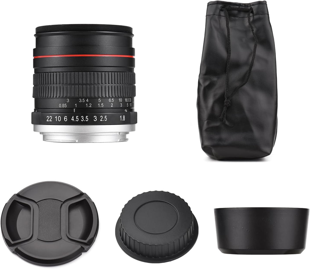 Andoer 85 mm Fixfokus Kameraobjektiv F1.8 grosse Blende manueller Fokus mit EF-Halterung 7 Gruppen 1
