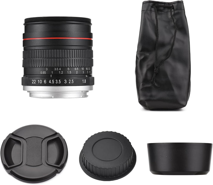 Andoer 85 mm Fixfokus Kameraobjektiv F1.8 grosse Blende manueller Fokus mit EF-Halterung 7 Gruppen 1