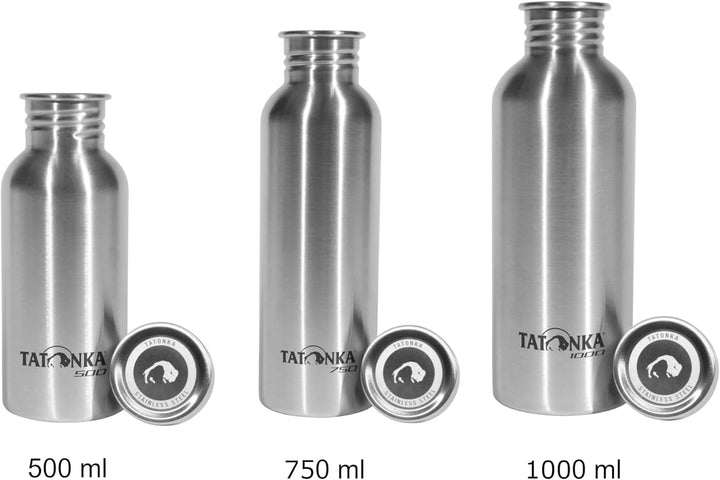 Tatonka Edelstahl Trinkflasche Steel Bottle Premium (500ml / 750ml / 1000ml) - Bruchsichere Wasserfl