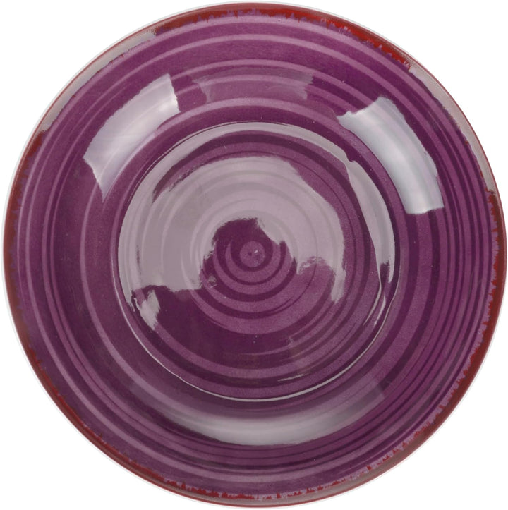 Villa d'Este Home Tivoli 1996 Baita Purple Suppenteller aus Porzellan, 6 Stück
