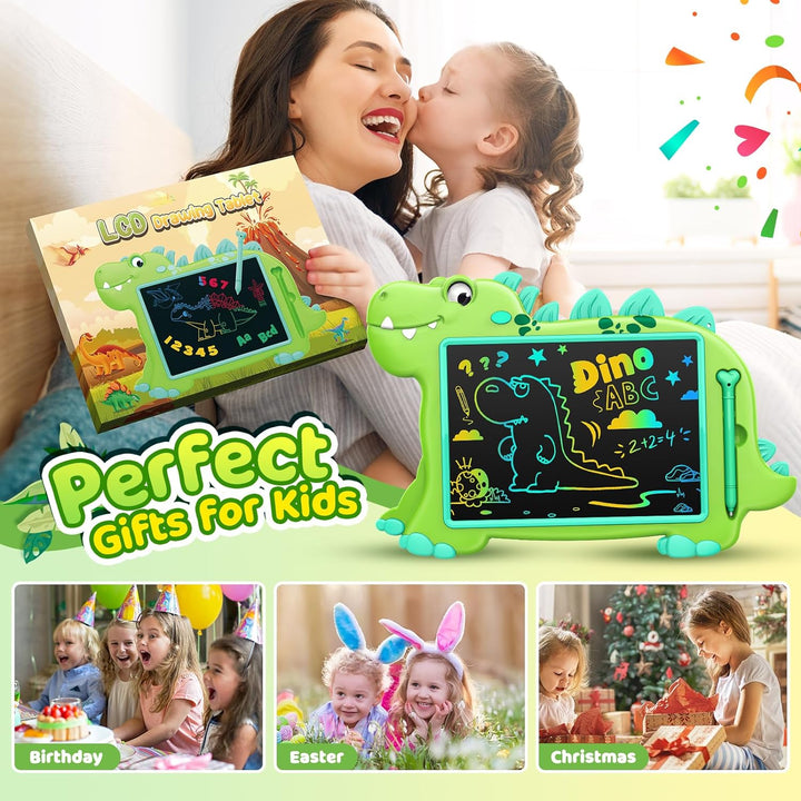 HappyGoLucky Dinosaurier Spielzeug ab 2 3 4 5 Jahre Junge Mädchen, LCD Schreibtafel Kinder Maltafel