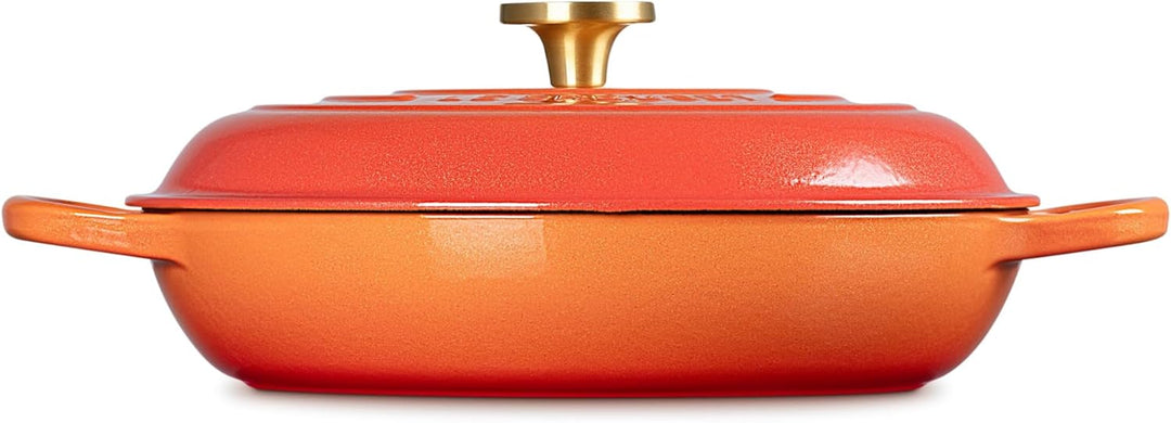 Le Creuset Flamme Dorée Flache Kasserolle, 30 cm Volcanic 3.5 Qt, Volcanic 3.5 Qt