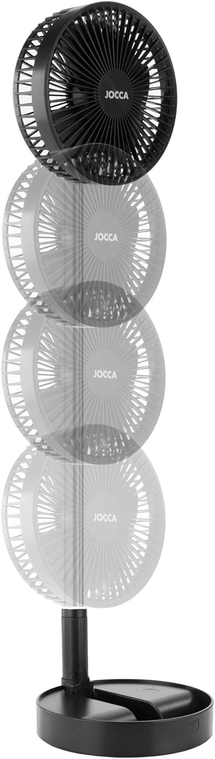 Jocca - Standventilator mit Fernbedienung | Wiederaufladbarer 7200mAh Akku | Tragbarer Ventilator |