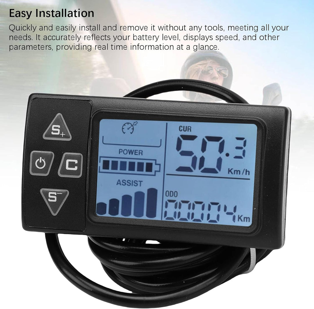 Pyhodi S861 Elektrofahrrad LCD -Anzeigemesser, E Bike LCD -Anzeige -Bedienfeld -Fahrrad -Tachometerm