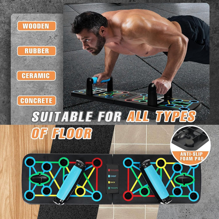 17 in 1 Faltbare Push-Up Liegestütz Brett mit Handgriff für Muskeltraining Effektiv Für Männer Fraue