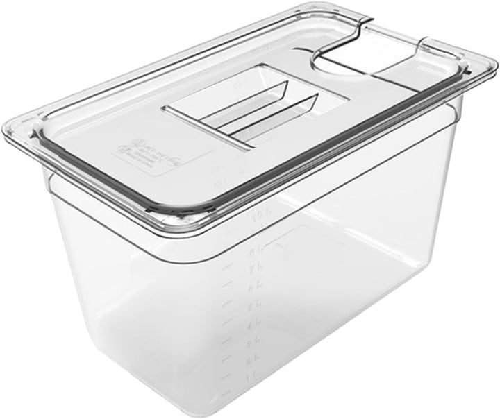 Sous-Vide-Behälter, transparente Tauchkochbox mit luftdichtem Deckel, hitzebeständiger Wassertank fü