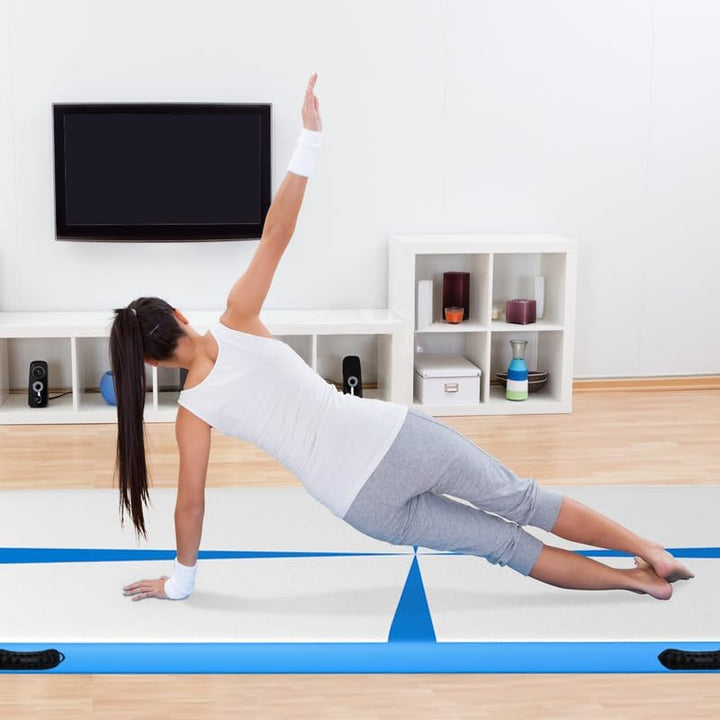 CCLIFE Tumbling Airtrack Turnmatte Rolle Air Roll 1/3/4/5m Aufblasbar Gymnastik klappbar mit Elektri