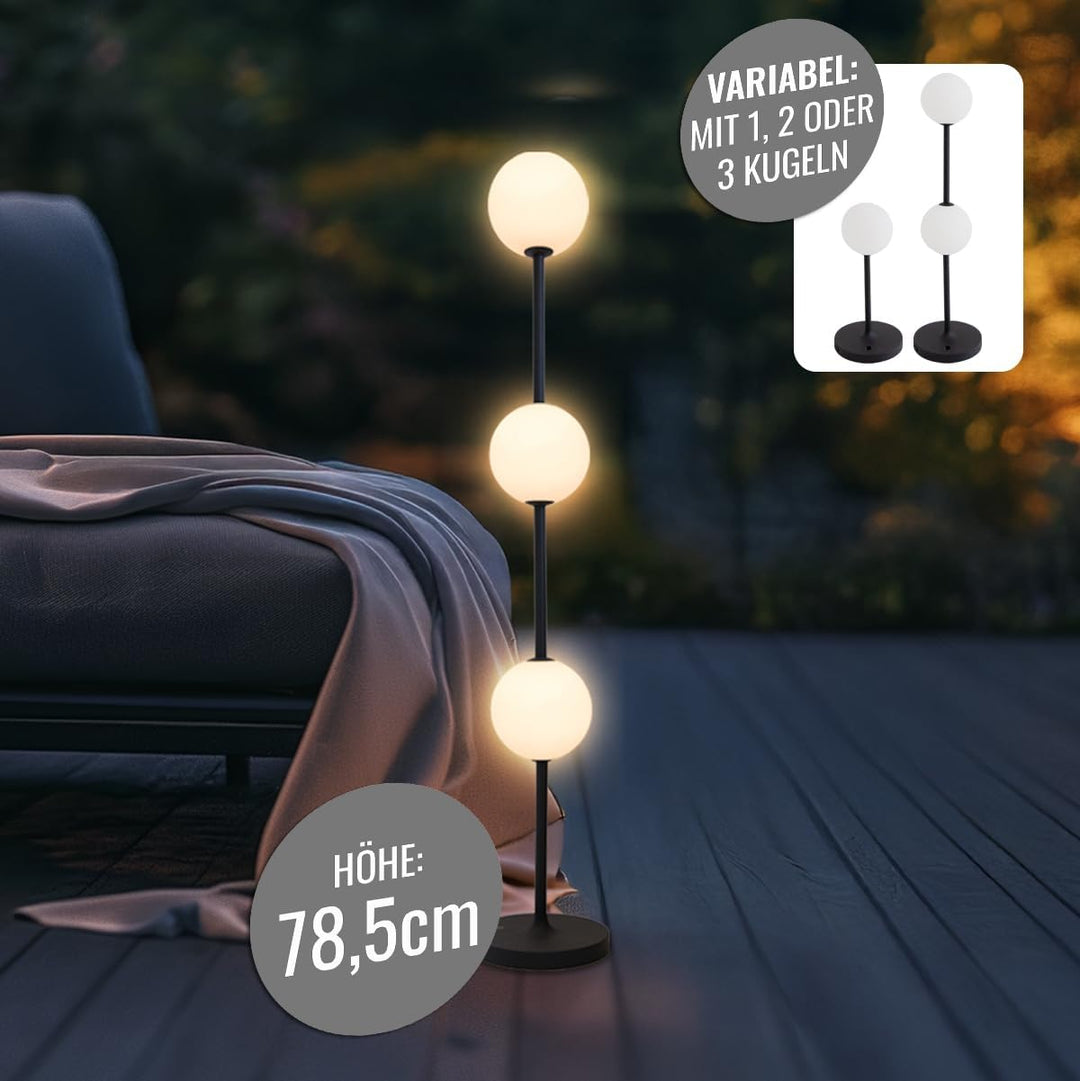 8 seasons design LED Akku Stehlampe, innen & aussen, 78,5cm - Glowing Elegance - dimmbar, Licht warm
