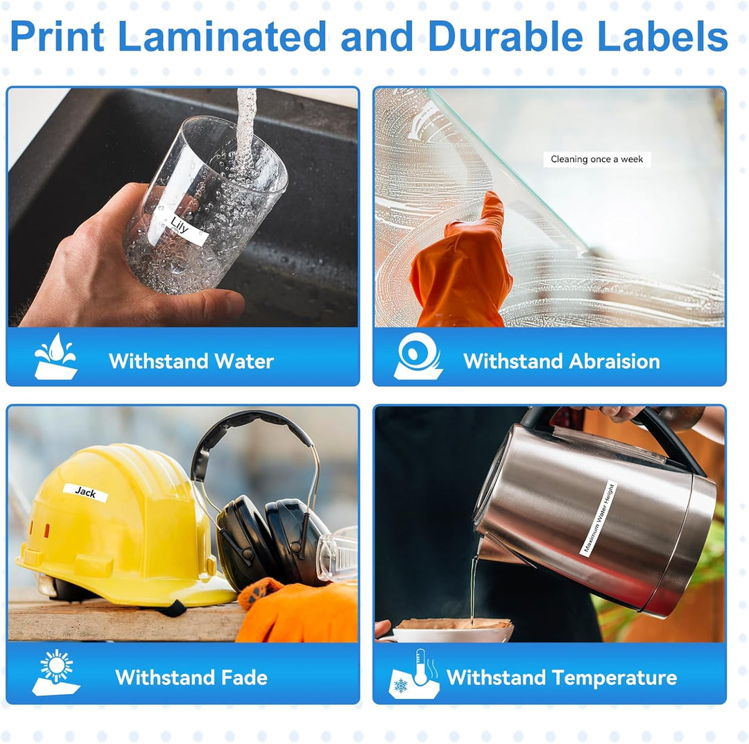 Upwinning kompatibel Brother P-touch bänder 9mm TZe-221 TZe221 AZe-221, Ersatz Brother P-touch Label