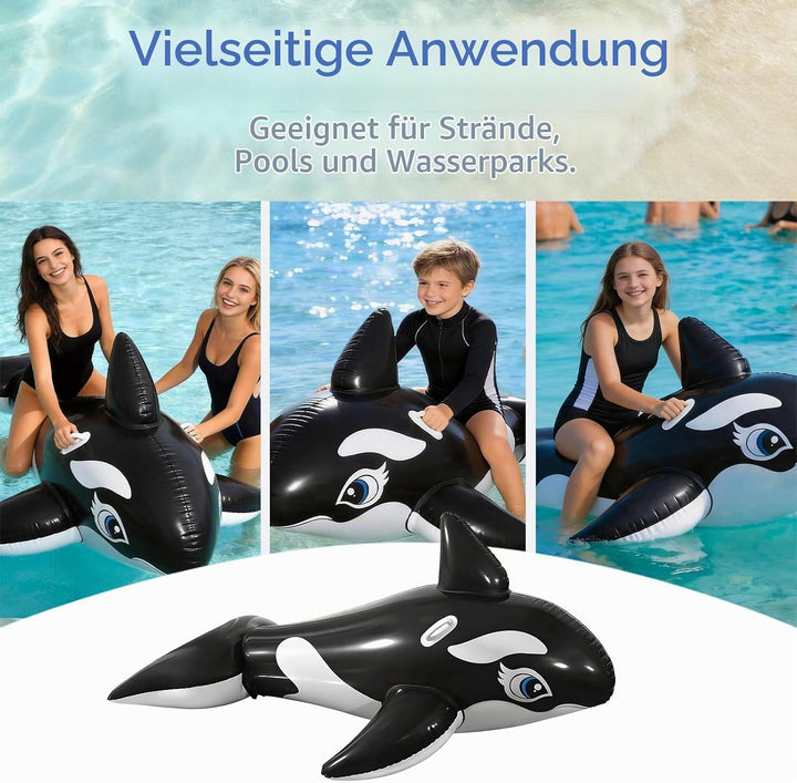 Luftmatratze Pool, dellyy Wal Schwimmtiere für den Pool, Aufblasbare Wal Wassertiere, Pool Float Kin
