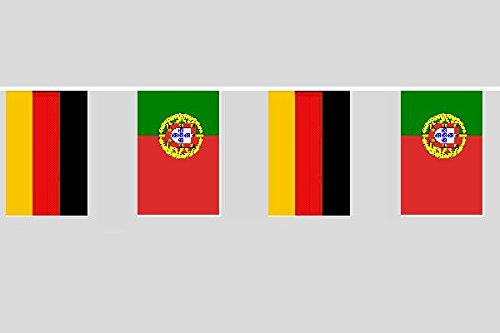 U24 Flaggenkette Deutschland - Portugal 6,20 m Fahne Flagge Fahnenkette Freundschaft