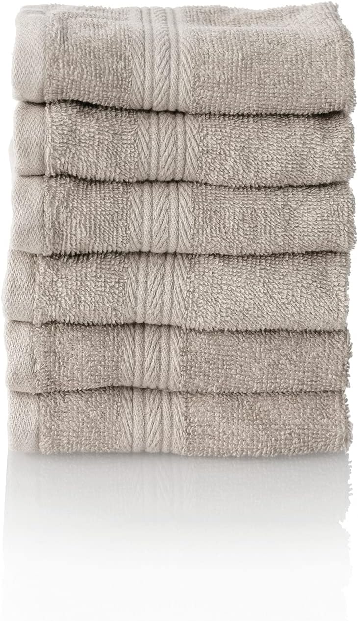ALCLEAR Premium Frottier Handtuch Set, Frotteeserie in 6 Farben und 5 Grössen, Farbe: SILBERGRAU, 2X