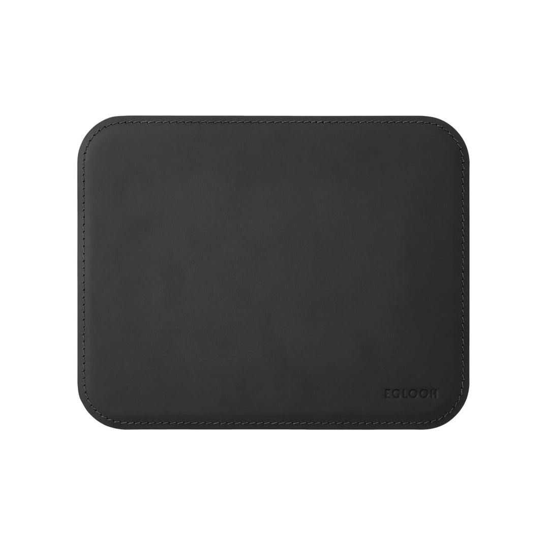 eglooh - Herms - Mauspad aus Leder Schwarz cm 25x20 - Mousepad für Schreibtisch und Büro, handwerkli