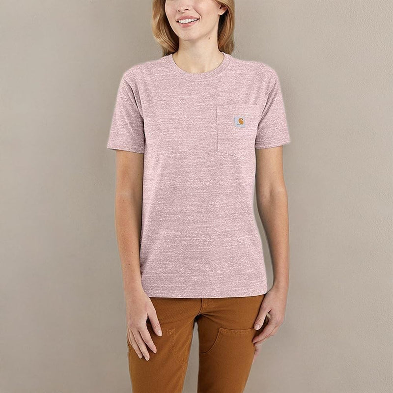 Carhartt Damen Lockere Passform, Schweres Kurzarm Taschen Arbeits-T-Shirt XXL Crepe Snow Heather, XX