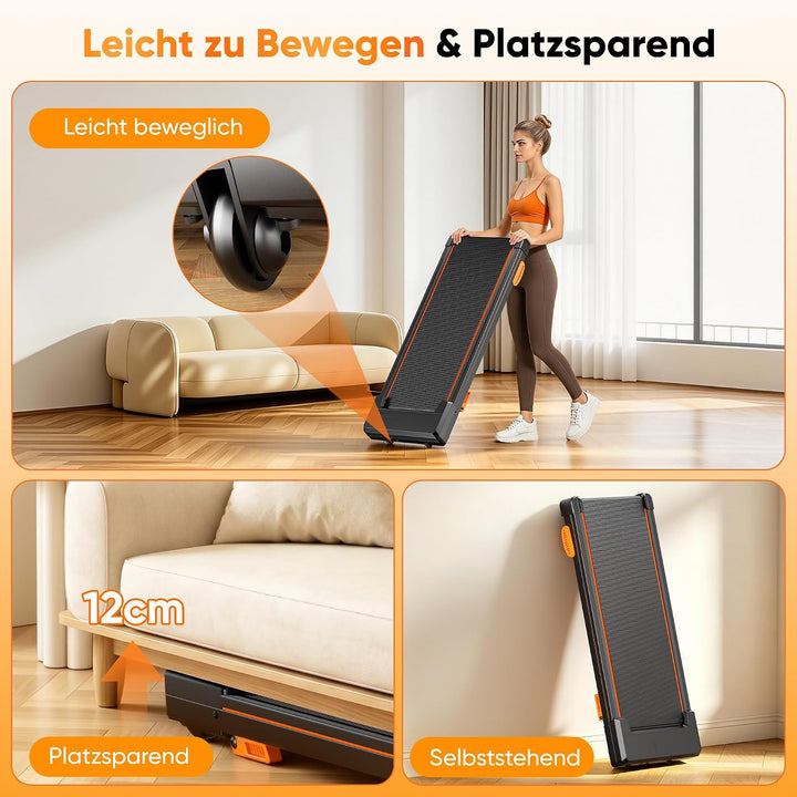 GIDGIMO Walking Pad, klappbares Laufband mit Steigung für Zuhause und Büro, Leiser Motor, LED-Displa