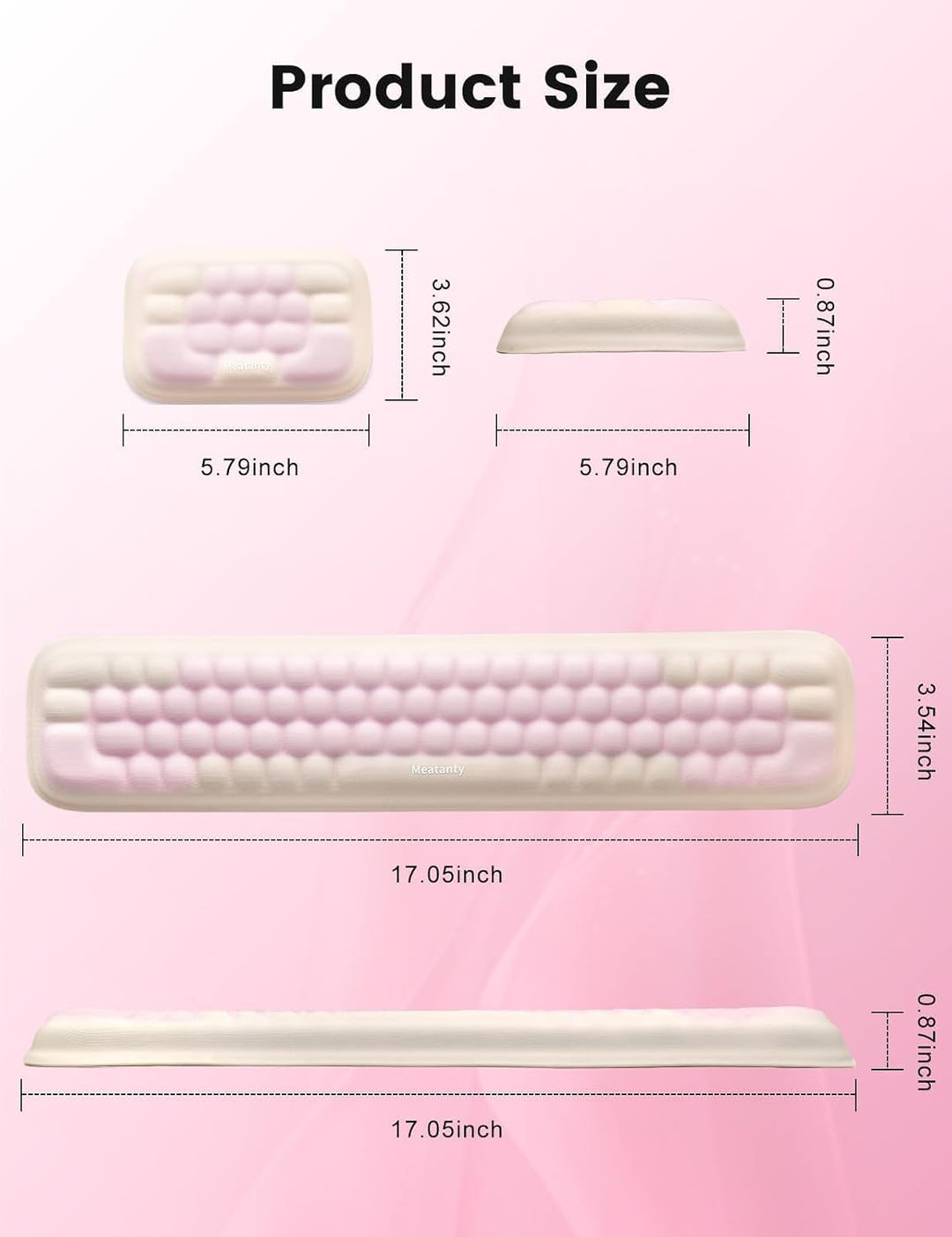 MEATANTY Mauspad Mit Handgelenkauflage &amp; Tastatur Handballenauflage – Ergonomisches Memory-Schaum Se
