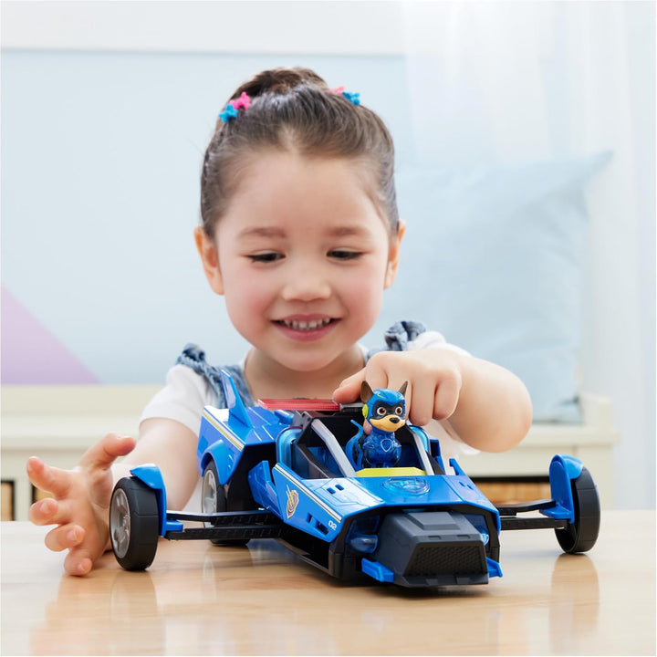 Paw Patrol: Der Mighty Kinofilm, 40cm langes Chase Deluxe Superhelden-Raketenfahrzeug inkl. Chase Fi