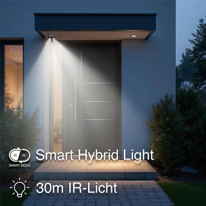 HiLook by HIKVISION Überwachungskamera aussen 8MP Smart Hybrid Light, 180° Weitwinkel, LAN/PoE kabel