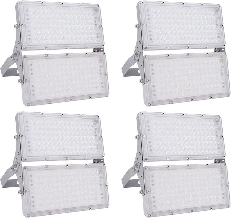 Bellanny 4 Pack LED Strahler Aussen 200W 20000LM Superhell LED Strahler, 6500K Kaltweiss LED Fluter,