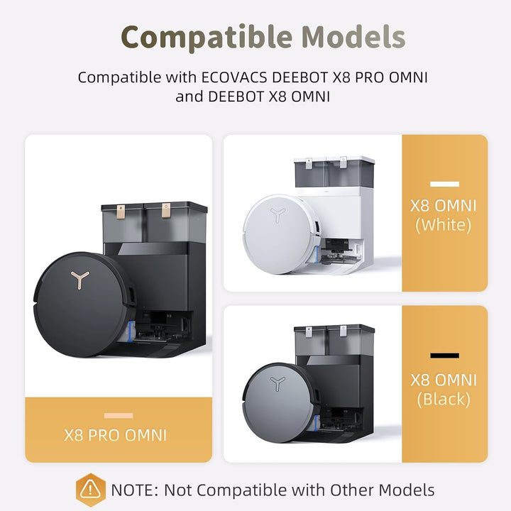 VIEWALL Zubehör für ECOVACS DEEBOT X8 PRO Omni /X8 Omni Staubsauger,1 Hauptbürste, 2 Rolle Wischtüch