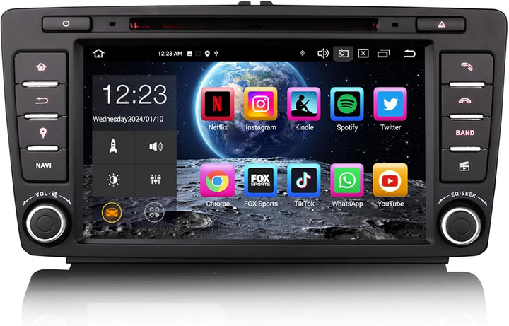 Erisin Android 13 8-Kern Autoradio Mit GPS Navi für Skoda Superb Octavia Yeti Rapid 8 Zoll Touchscre