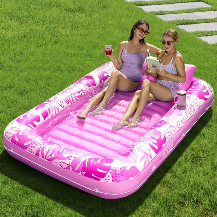 SLOOSH Aufblasbare Tanning Pool, 70" x 46"/ 85" x 57" Grosse aufblasbarer Luftmatratze für Erwachsen