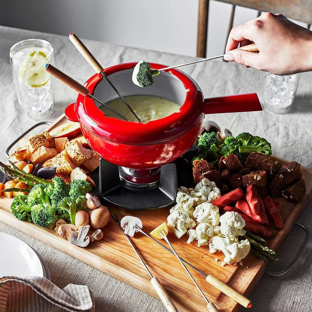 ZWILLING 1003156 Cast Iron Fondue-Set, Gusseisen, Rot/Ausflug, einfarbig (Getaway Solids)