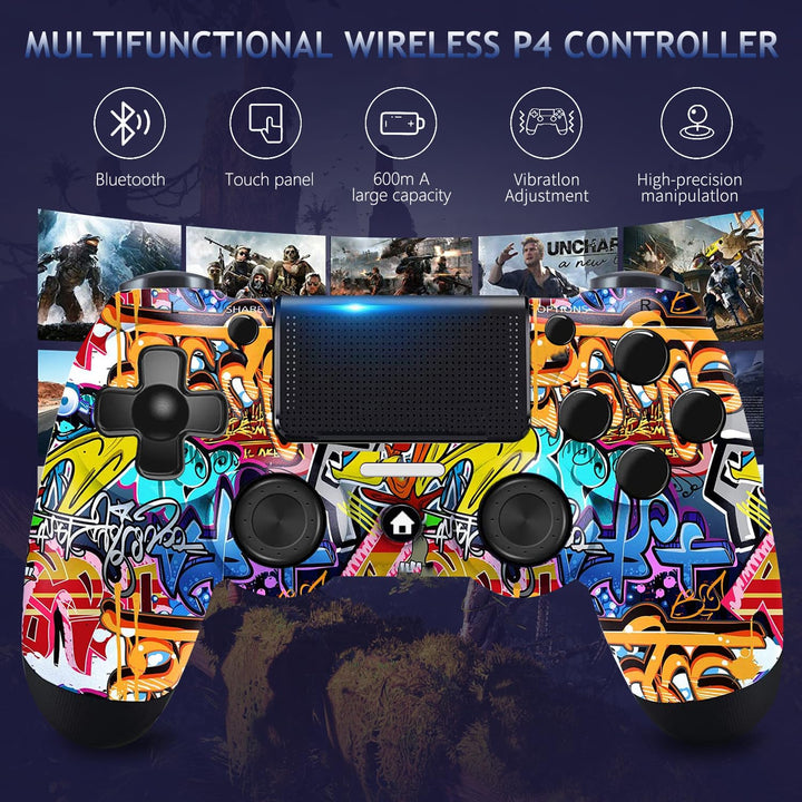 Controller Kompatibel mit PS-4,Integrierte 600 mAh Batterie mit Doppelt Vibrationssensor/6 Achse,Wir