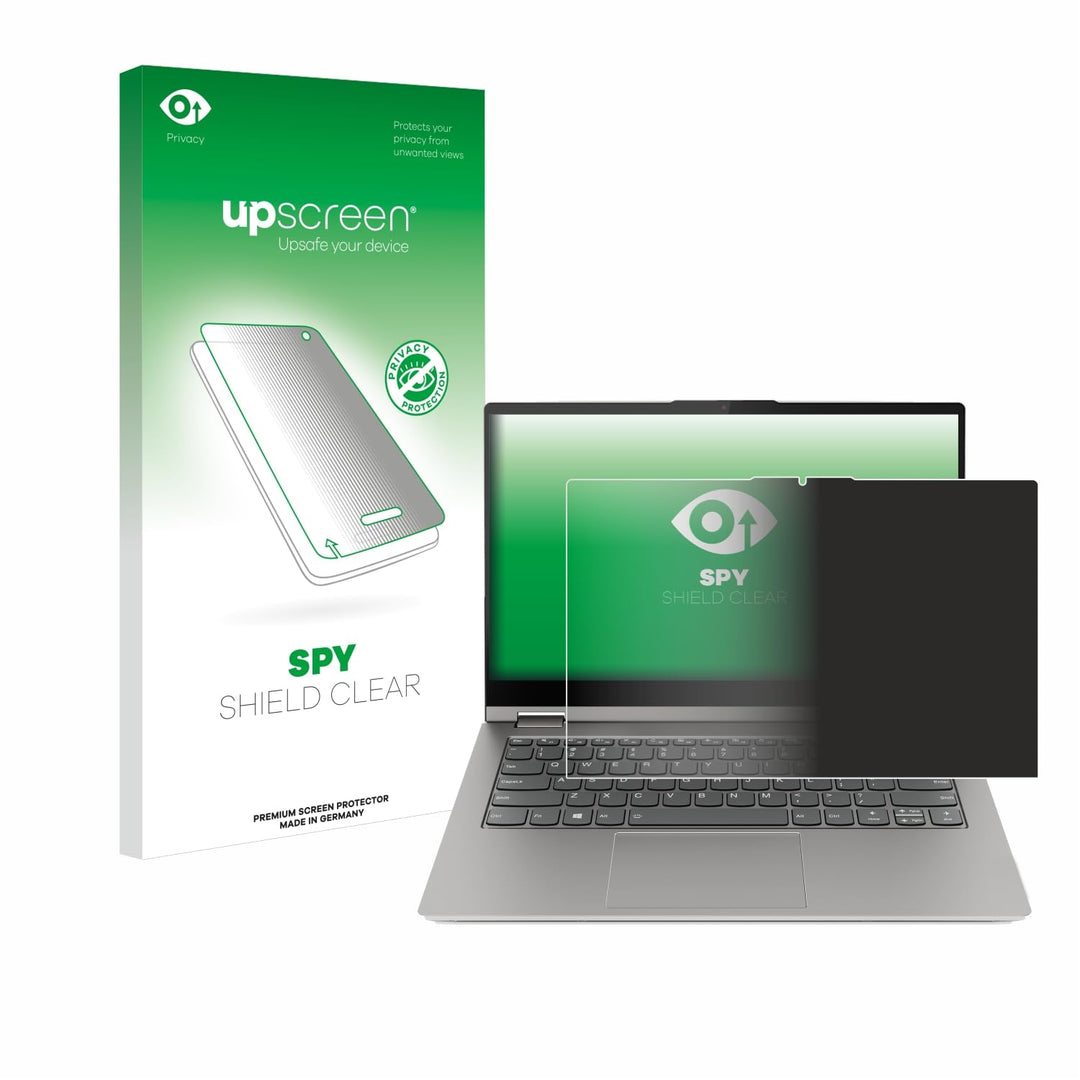 upscreen Anti-Spy Blickschutzfolie für Lenovo ThinkBook 14s Yoga G3 Made in Germany, Privacy Screen-