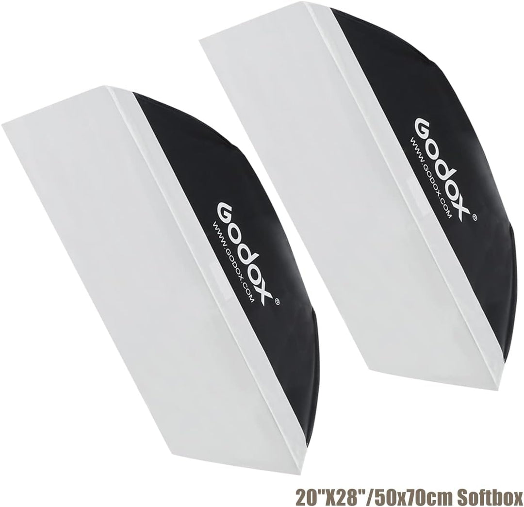 Godox Professionelles Studioblitz Set, Godox Studio Blitzlicht für Fotografie, 2x180W 5600K Blitzkop