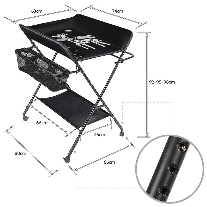 Wickeltisch Faltbar und Tragbar 3 in 1, max. Belastung 25 kg für neue, Wickeltisch mit Aufbewahrungs